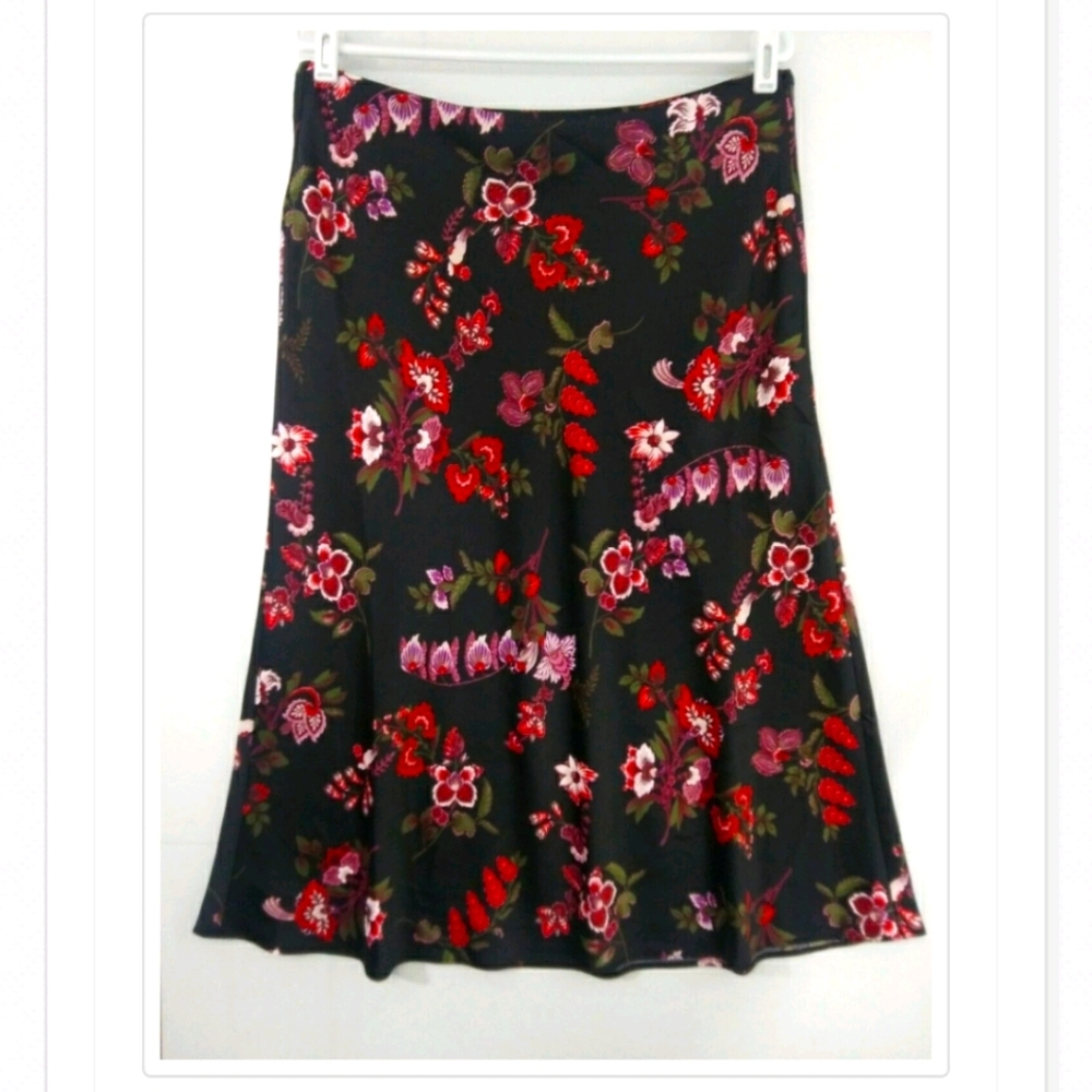 Floral Satin Skirt (Size 10) NWOT